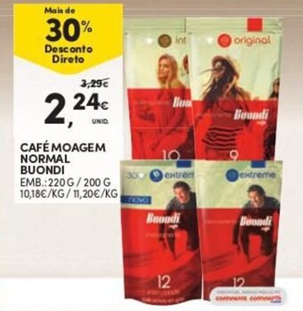Continente Café Moagem Normal Buondi 220g / 200g promoção