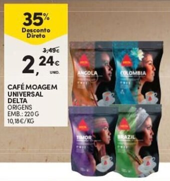 Continente Café Moagem Universal Delta 220g promoção