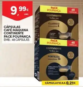 Continente Cápsulas Café Máquina Continente Pack Poupança 48 cápsulas promoção
