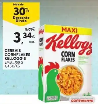 Continente Cereais Corn Flakes Kelogg's 750g promoção