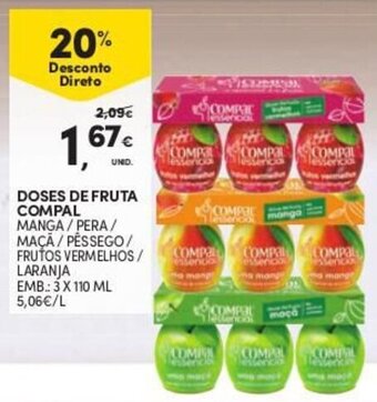 Continente Doses de Fruta Compal 3 x 110ml promoção