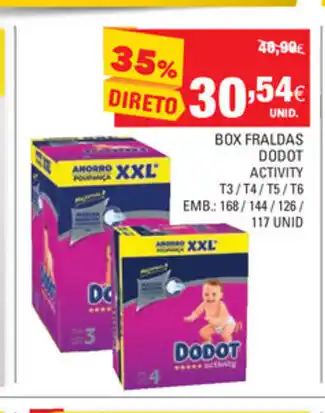 Continente Box Fraldas Dodot Activity 117 Unid promoção