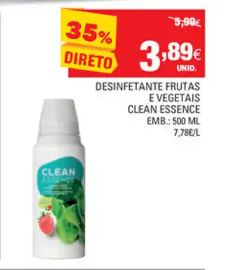 Continente Desinfectante Frutas e Vegetais Clean Essence 500ml promoção