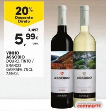 Continente Vinho Assobio 75cl promoção