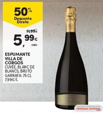 Continente Espumante Villa de Corgos 75cl promoção