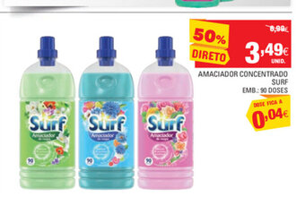 Continente Amaciador Concentrado Surf 90 Doses promoção