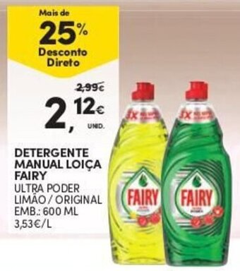 Continente Detergente Manual Loiça Fairy 600ml promoção
