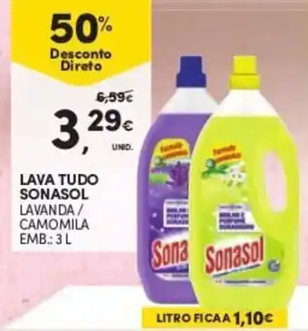 Continente Lava Tudo Sonasol 3L promoção