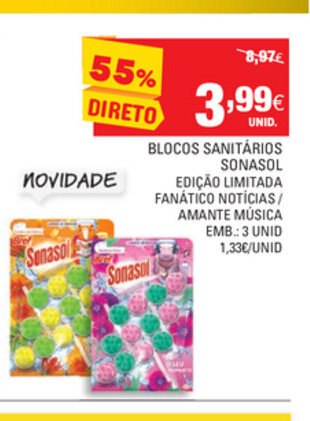 Continente Blocos Sanitários Sonasol 3 Unid promoção