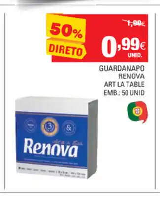 Continente Guardanapo Renova 50 Unid promoção