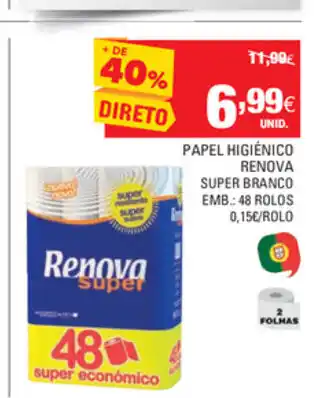 Continente Papel Higiénico Renova Super Branco 48 Rolos promoção