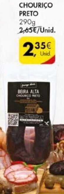 Pingo Doce Chouriço Preto 290g promoção