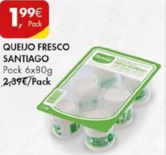 Pingo Doce Queijo Fresco Santiago 6x80g promoção