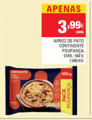 Continente Arroz Pato Continente Puopança 500g promoção
