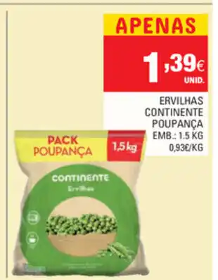 Continente Ervilhas Continente Puopança 1.5kg promoção