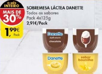 Pingo Doce Sobremesa Láctea Danete 4x125g promoção