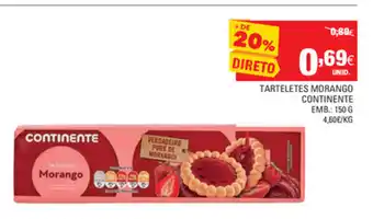 Continente Tarteletes Morango Continente 150g promoção