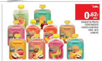 Continente Saqueta Fruta Continente 90g promoção