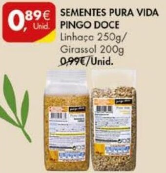 Pingo Doce Sementes Pura Vida Pingo Doce 250g/200g promoção