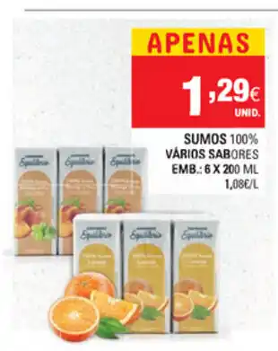 Continente Sumos 100% Vários Sabores 6x200ml promoção