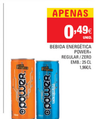 Continente Bebida Energética Power+ 25cl promoção