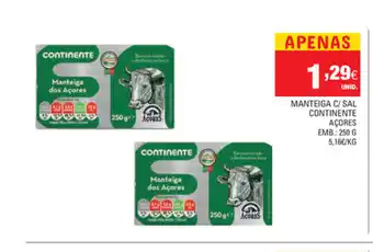 Continente Manteiga C/Sal Continente Açores 250g promoção