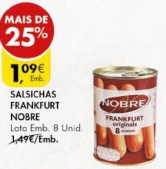 Pingo Doce Salsichas Frankfurt Nobre 8 Unid promoção