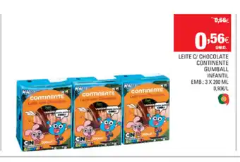 Continente Leite Chocolate Continente Gumball 3x200ml promoção