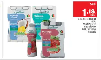 Continente Iogurte Líquido 00% Continente 4x160g promoção