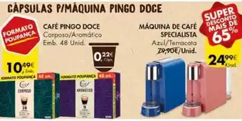 Pingo Doce Cápsulas P/Máquina Pingo Doce Máquina de Café Specialista promoção