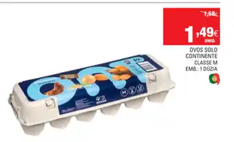 Continente Ovos Solo Continente Classe M promoção