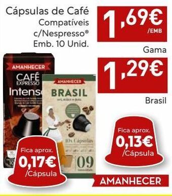 Amanhecer Cápsulas de café amanhecer promoção