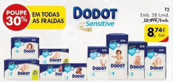 Pingo Doce Fraldas Dodot Sensitive T2-58 unid promoção