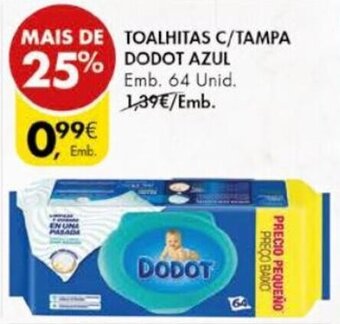 Toalhitas C/Tampa Dodot Azul 64 unid