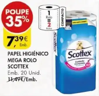 Pingo Doce Papel Higiénico Mega Rolo Scottex 20 unid promoção