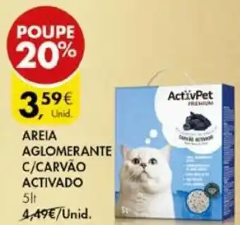 Pingo Doce Areia Aglomerante c/Carvão Activido ActivPet 5lt promoção