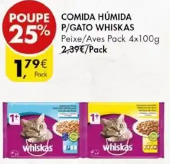 Pingo Doce Comida Húmida p/Gato Whiskas 4 x 100g promoção