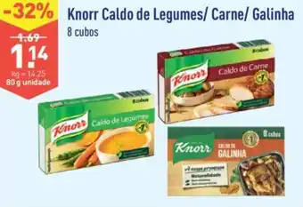 ALDI Knorr Caldo de Legumes / Carne / Galinha 8 cubos 80g promoção