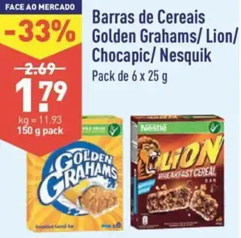 ALDI Barras de Cereais Golden Grahams / Lion / Chocapic / Nisquik 6 x 25g promoção