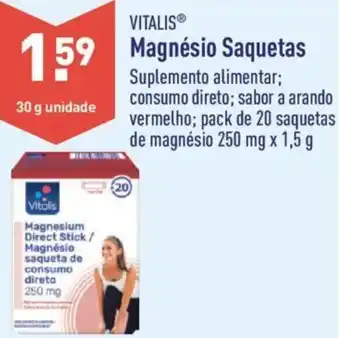 ALDI Vitalis Magnésio Saquetas 30g promoção