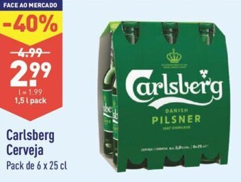 ALDI Carlsberg Cerveja 6 x 25cl promoção