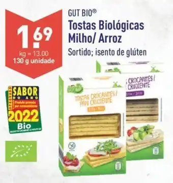 ALDI Gut Bio Tostas Biológicas Milho / Arroz 130g promoção