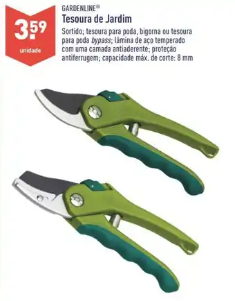 ALDI Gardenline Tesoura de Jardim 8mm promoção