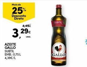 Continente Bom dia Azeite extravirgem gallo promoção