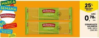 Continente Bom dia Esparguete milaneza promoção