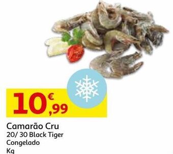 Auchan Camarão cru congelado 20/30:black tiger kg promoção