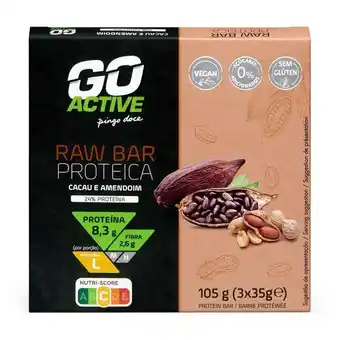Pingo Doce Barra proteica cacau e amendoim raw bar go active promoção