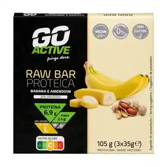 Pingo Doce Barra proteica banana e amendoim raw bar go active promoção