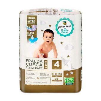 Pingo Doce Fraldas cueca extra care & dry tamanho 4 (9-15 kg) pingo doce - 25 un promoção