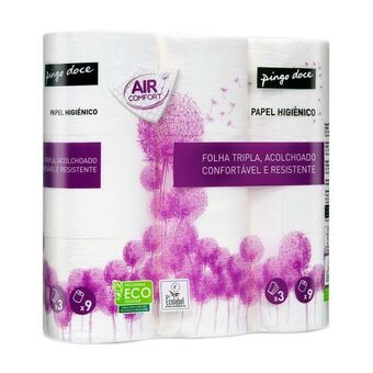 Pingo Doce Papel higiénico acolchoado 3 folhas ecolabel pingo doce - 9 rolos promoção